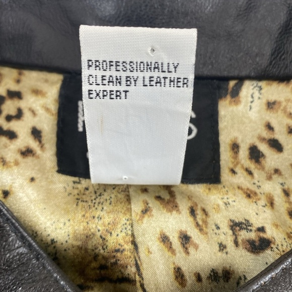 Koos Of Course Leather Jacket Womens‎ Size 1X Plus Brown Tan Full Zip Patchwork - Picture 7 of 10